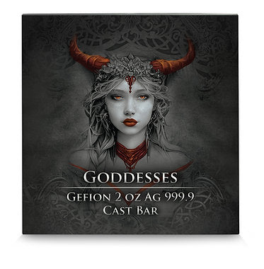 Germania Mint 2024 Goddesses: GEFION- 2 oz 999.9 Antique Silver Cast Bar