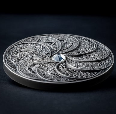 Fiji 2024 $10 Special Edition Mandala Art 10th Anniversary 5 Oz High Relief Silver