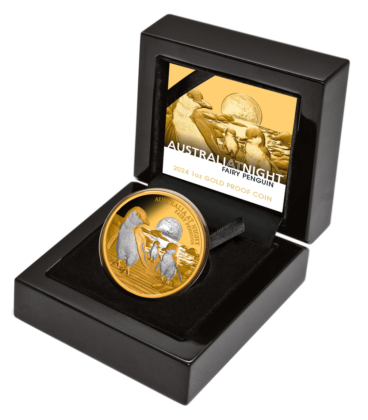 Niue 2024 $100 Australia at Night Fairy Penguins 1oz .9999 Gold Proof Coin