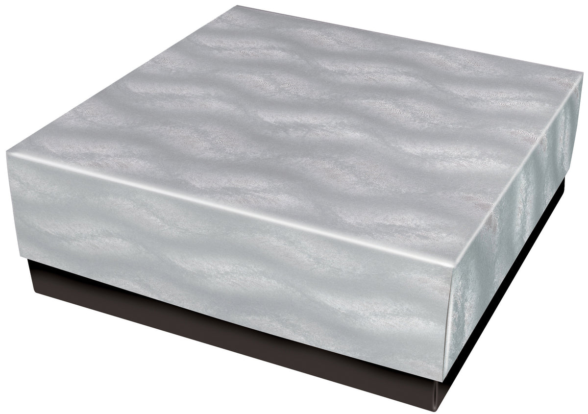 Silver foil lidded Cardboard Box with Black Base