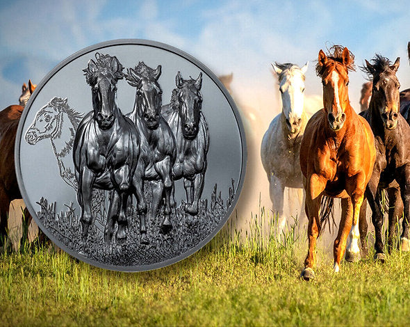 Mongolia 2022 1000 Togrog STALLION Growing Up 2 Oz Silver Coin