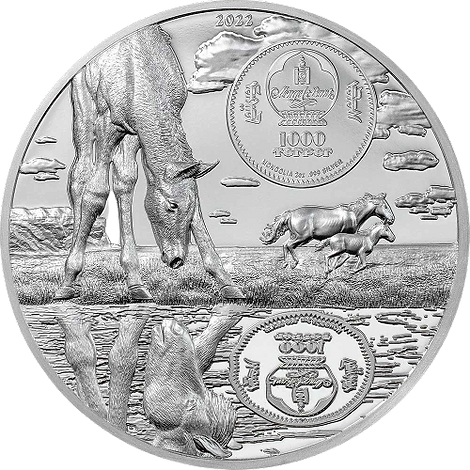 Mongolia 2022 1000 Togrog STALLION Growing Up 2 Oz Silver Coin