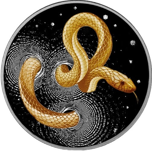 Cameroon 2024 2000 Francs CFA SNAKE Numiversum 2oz Ruthenium Dark Glided .999 Silver High Relief