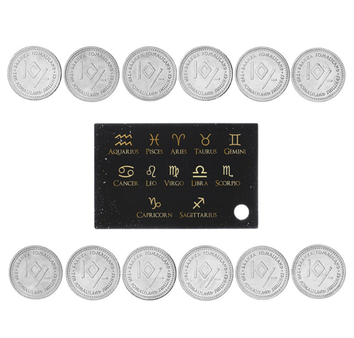 Somaliland 2006 10 Shillings x 12 Zodiac Journey to the Stars Coin Collection Reverse