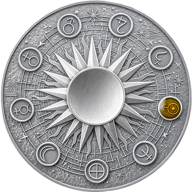 Ghana 2025 10 Cedis URANUS Solar System 2 oz Antique Silver Coin Stand & Removable Green Quartz Planet Uranus