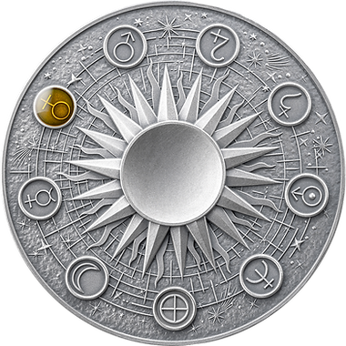 Ghana 2025 10 Cedis VENUS Solar System 2 oz Antique Silver Coin Stand & Removable Agate Planet Venus