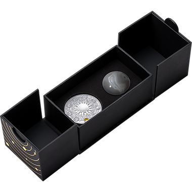Ghana 2025 10 Cedis VENUS Solar System 2 oz Antique Silver Coin Stand & Removable Agate Planet Venus