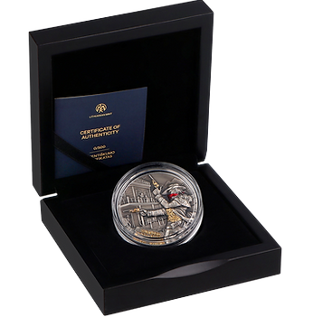 Liberia 2024 $5 The Bounty Hunter - 2oz .999 High Relief .999 Antique Silver Coin