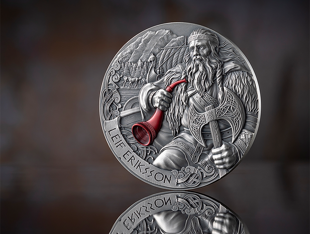 Cameroon 2024 2000 Francs CFA Leif Eriksson - The Way to Valhalla - 2oz .999 Silver Coin