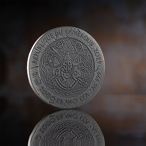 Cameroon 2024 2000 Francs CFA Leif Eriksson - The Way to Valhalla - 2oz .999 Silver Coin