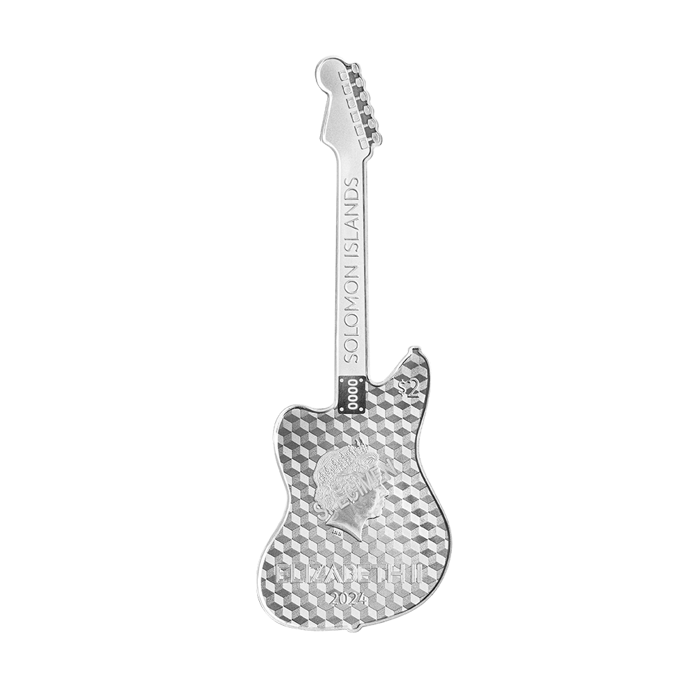 Solomon Islands 2024 Fender Jazzmaster Surf Guitar 1 oz Silver Coin