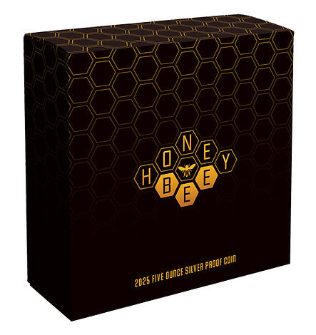 Niue 2025 $10 Honey Bee 5oz .999 Selectively Gold Plated Silver Proof