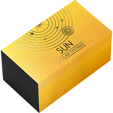 Ghana 2025 10 Cedis SUN Solar System 2 oz Antique Silver Coin Stand & Removable Amber Planet Sun