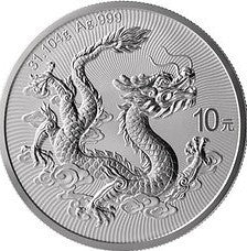 People's Republic of China PRC 2025 - / 10 Yuan THE CHINESE BULLION DRAGON COIN IN BAR 2 + 1oz Silver 1088 Made Dual Side Gold Glided Edition Set