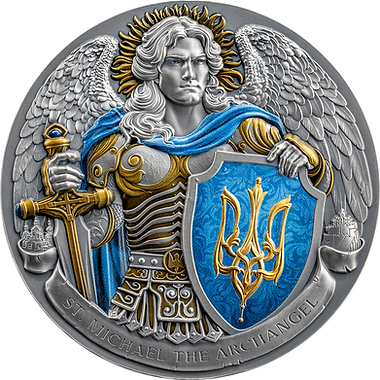 Niue Island 2024 $10 St Michael Patron Saint of Kyiv 5oz Antique Silver Coloured