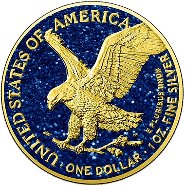 United States of America USA 2024 $1 SAPPHIRE EAGLE Precious Gemstones 1 Oz Silver Coin