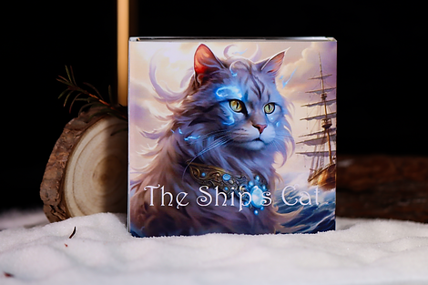 Gabon 2025 2000 Francs CFA The Ship’s Cat 2oz .999 Antiqued Silver High Relief Glow in the Dark Effect