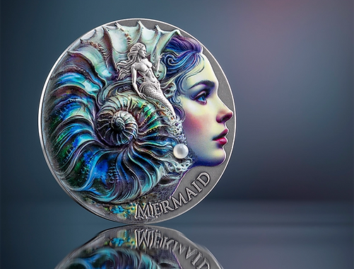 Cameroon 2025 2000 Francs MERMAID- Nature Spirits - 2 oz Antique finish .999 Silver Coin