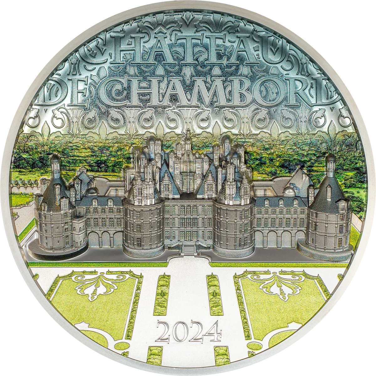 Cook Islands 2024 $10 CHATEAU DE CHAMBORD 2oz .999 Silver Coin CIT Smartminting®