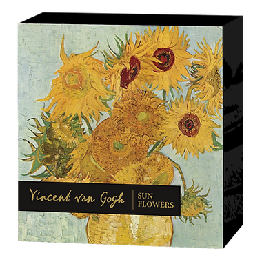 Niue 2023 $2 TREASURES of the WORLD Vincent Van Gogh Sunflowers 2 oz Silver