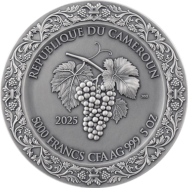Cameroon 2025 5000 Francs CFA THE BACCHANALIA Celestial Beauty 5oz .999 Antique finish Silver Coin