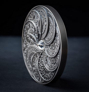 Fiji 2024 $10 Special Edition Mandala Art 10th Anniversary 5 Oz High Relief Silver