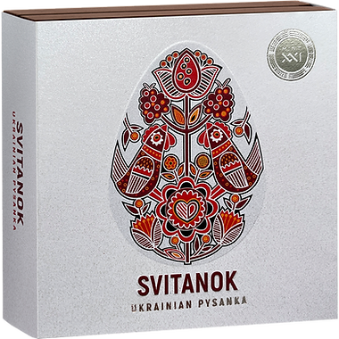PRE-ORDER Ghana 2025 5 Cedis Svitanok Ukrainian Pysanka 1 oz Proof-like .999 Silver Coin