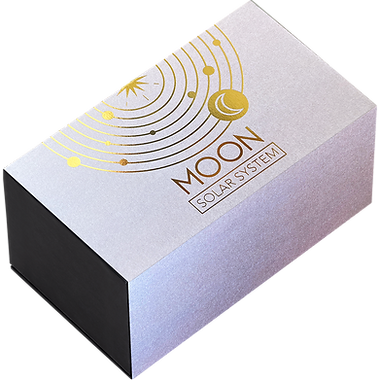 Ghana 2025 10 Cedis MOON Solar System 2 oz Antique .999 Silver Coin Stand & Removable Labradorite Moon