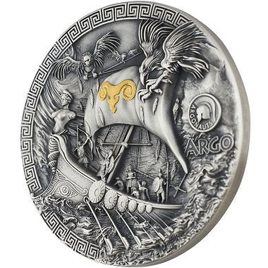 Argo Ship - Argonauts 2 oz .999 High Relief Silver 5$ Niue 2024