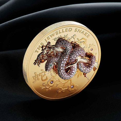 Australia 2025 $2500 The Jewelled Snake -Masterpieces Series 10oz .9999 Gold Proof with Argyle Pink Diamonds™ Coin Perth Mint