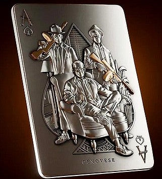 Chad 2025 10000 Francs THE FIVE FAMILIES: Genovese Crime Family 2 oz Pure Silver Numbered Coin Royal Flush Theme 500 Made