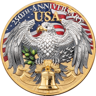 Niue 2026 $5 UNITED WE STAND 250 Years of U.S. Independence 2oz .999 Antique Silver