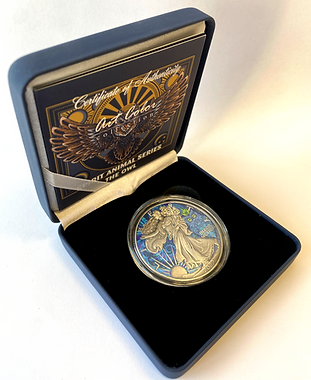United States of America USA 2022 $1 THE OWL Spirit Animal American Eagle Colorized 1oz .999 Silver