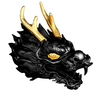 Samoa 2024 $5 3D Dragon Head Black Ruthenium & Gold Enhanced 3oz Silver Coin