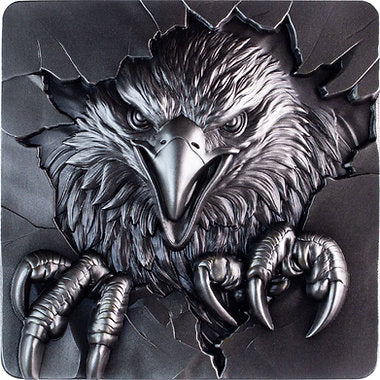 KOMSCO South Korea 2025 Furious Beasts EAGLE 2 oz .999 Silver Antique Stacker