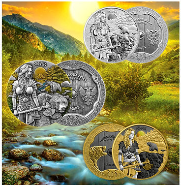Germania Mint 2024 10 Mark Valkyries SOLVEIG 2 oz .9999 Pure Silver Antique Finish UHR
