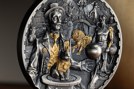 Cook Islands 2024 $20 CARNIVAL Steampunk 3oz .9999 Antique Silver Coin CIT Smartminting®