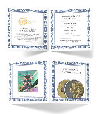 Germania Mint 2025 Germania Beasts: Gullinbursti Geminus 2 X 1oz .9999 Silver Gold and Black Edition