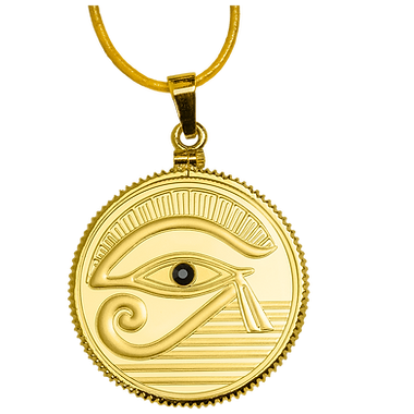 Niue 2025 $1 EYE OF HORUS II - 24kt Gold Glided .999 Silver Coin and Pendant with Crystal