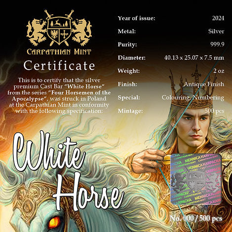 2024 White Horse - Four Horsemen of the Apocalypse - 2 oz 999.9 silver cast bar