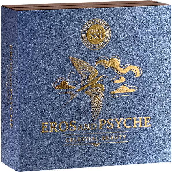 Cameroon 2024 2000F Eros and Psyche Celestial Beauty 2 oz Antiqued Silver Coin