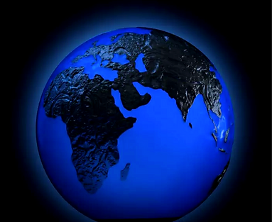 Barbados 2024 $5 BLUE MARBLE Planet Earth HUGE 5 Oz .999 Coloured Antique Silver Coin Glow in the Dark
