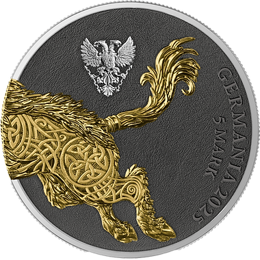 Germania Mint 2025 Germania Beasts: Gullinbursti Geminus 2 X 1oz .9999 Silver Gold and Black Edition