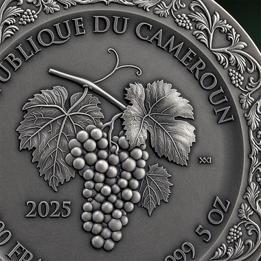 Cameroon 2025 5000 Francs CFA THE BACCHANALIA Celestial Beauty 5oz .999 Antique finish Silver Coin