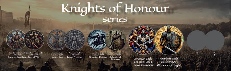 USA 2024 $1 ROYAL CHAMPION: Knights of Honour American Eagle 1 oz .999 Silver Coin