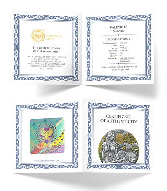 Germania Mint 2024 10 Mark Valkyries SOLVEIG 2 oz .9999 Pure Silver Antique Finish UHR