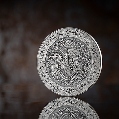Cameroon 2025 2000 Francs CFA HARALD FAIRHAIR The Way to Valhalla 2 oz .999 Antique Silver