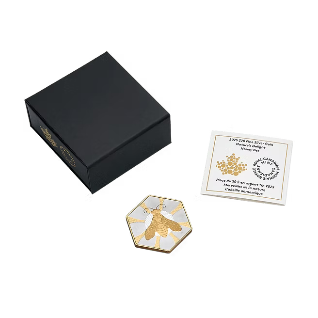 Canada 2025 $20 Nature’s Delight Honey Bee 32 Grams .9999 Fine Silver Coin
