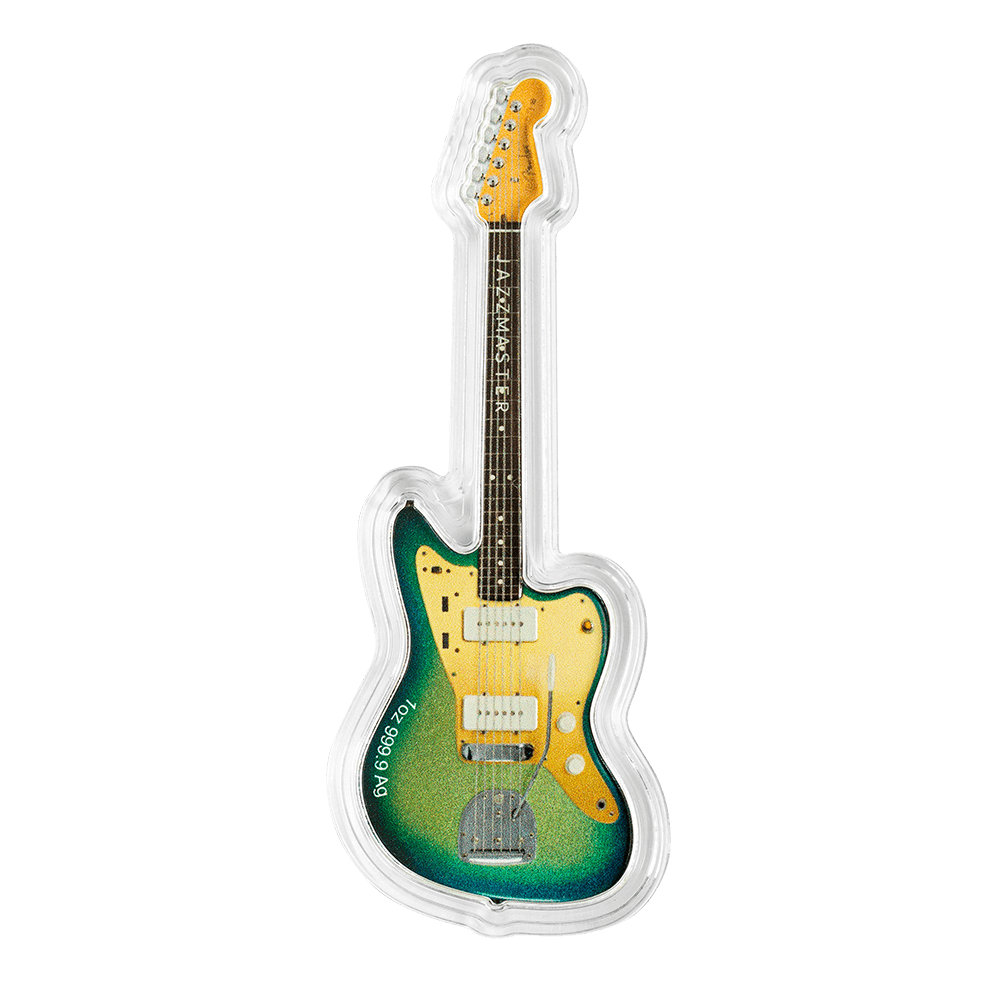 Solomon Islands 2024 Fender Jazzmaster Surf Guitar 1 oz Silver Coin