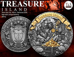 Cameroon 2024 2000 Francs CFA TREASURE ISLAND 2oz .999 Silver